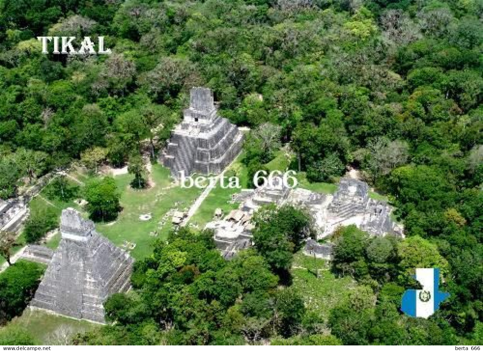 Guatemala Tikal Aerial View UNESCO New Postcard - Guatemala