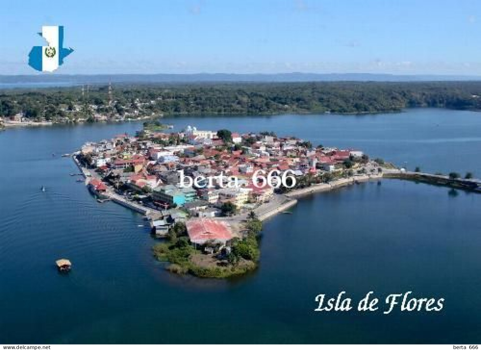 Guatemala Flores Island Aerial View New Postcard - Guatemala