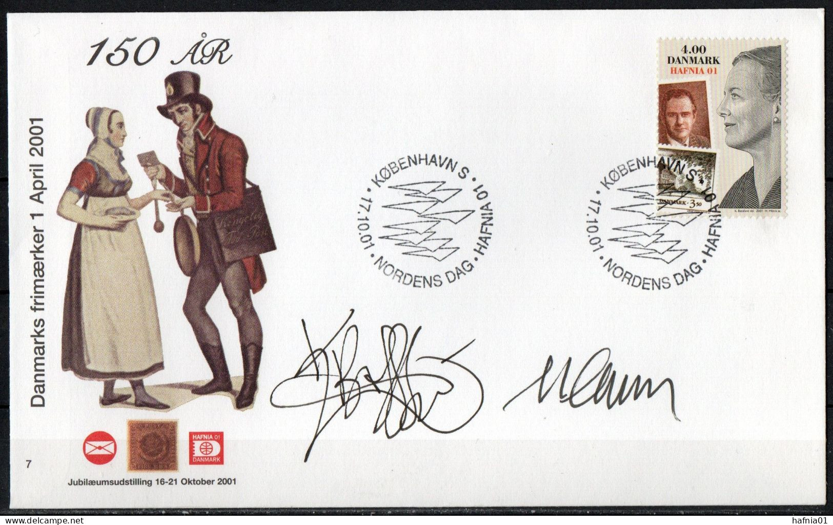 Martin Mörck. Denmark 2001. Int. Stamp Exhibition HAFNIA'01. Michel 1287. Cover. Special Cancel. Signed. - Covers & Documents