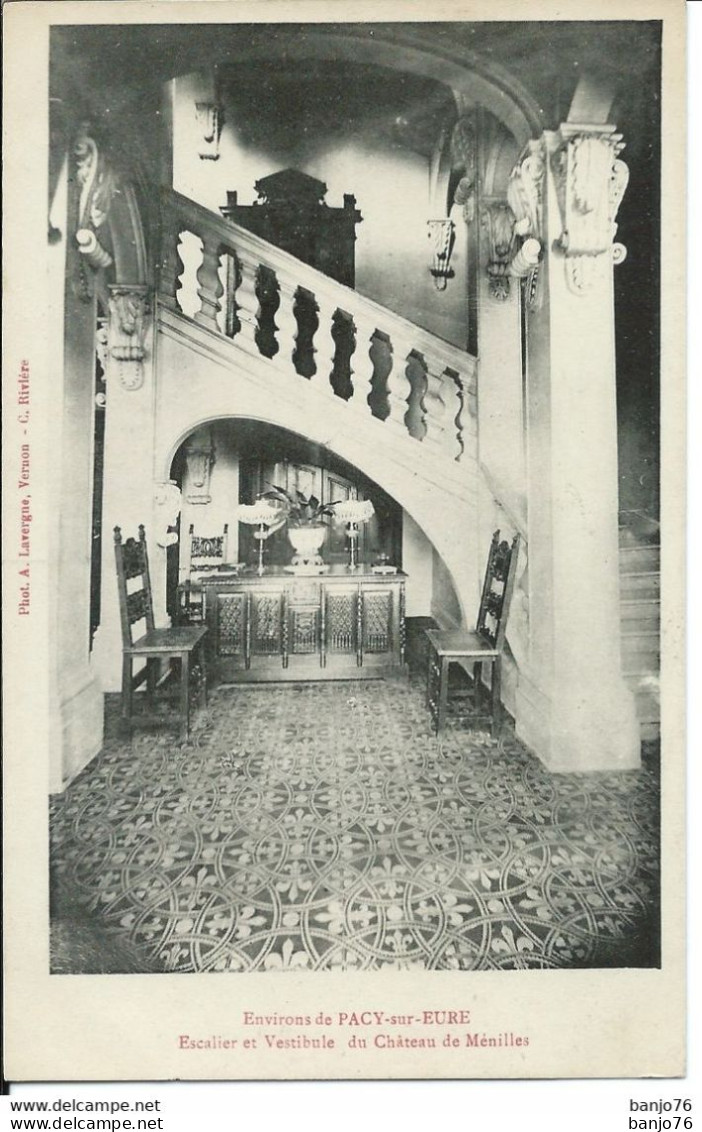 Environs De Pacy-sur-Eure (27) - Château De Ménilles - Escalier Et Vestibule - Pacy-sur-Eure