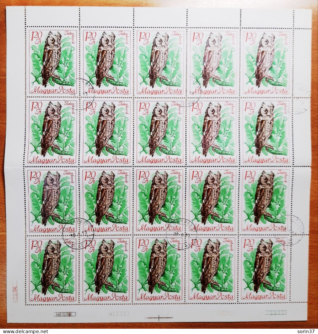 Hungria Pliego 20 Sellos Año 1968  Usado Aves - Used Stamps