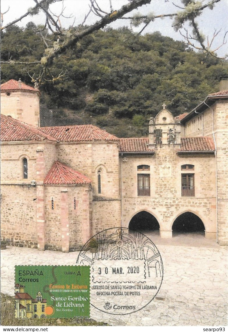 SPAIN. MAXICARD FIRST DAY. SANTO TORIBIO DE LIEBANA MONASTERY. 2020 - Maximumkarten