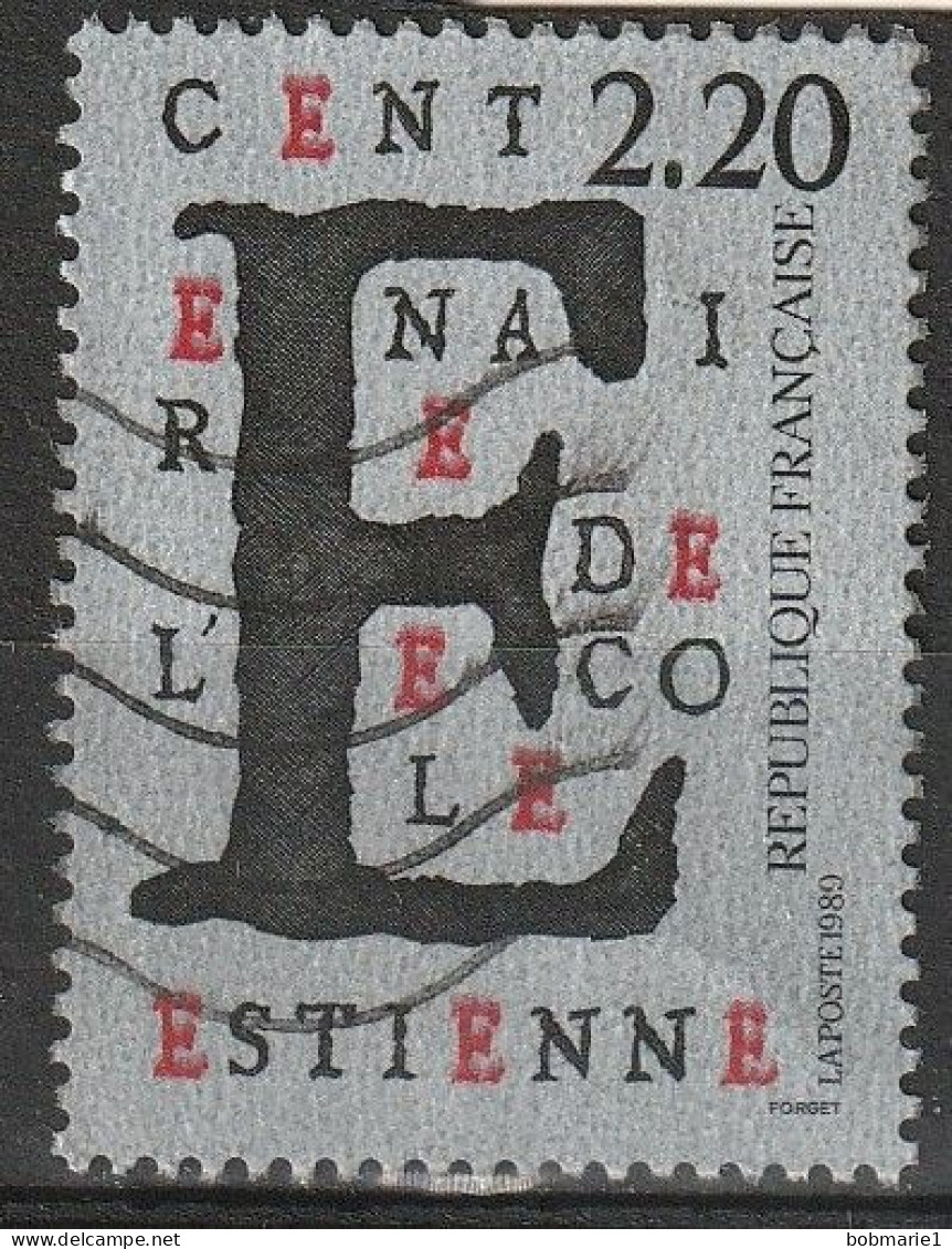 Centenaire De L'école Estienne, École Supérieure Des Arts Et Industries Graphiques). Timbre Oblitéré 1989 N° 2563 - Used Stamps