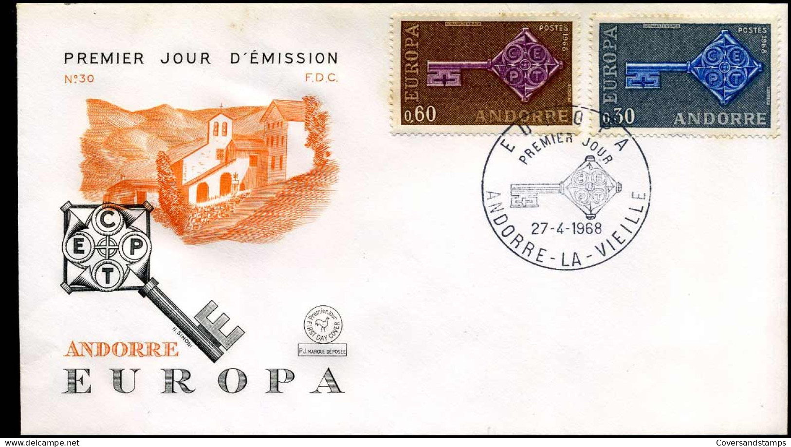 Andorre - FDC - Europa CEPT 1968 - 1968