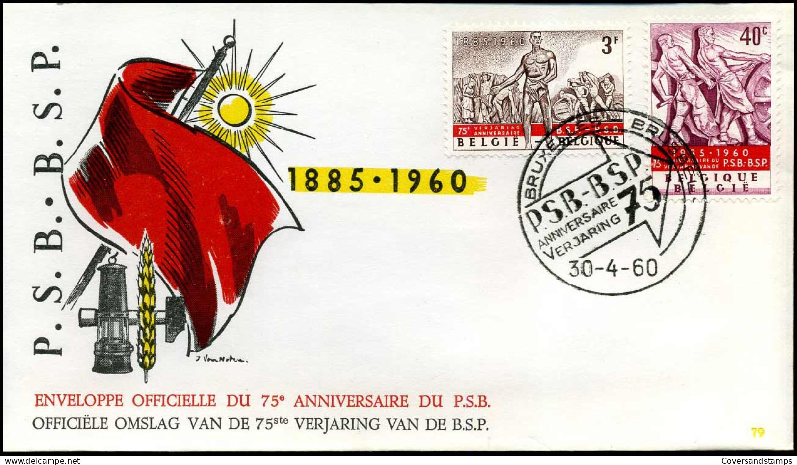 FDC -1131/32 Belgische Socialistischej - Stempel : Bruxelles/Brussel - 1951-1960