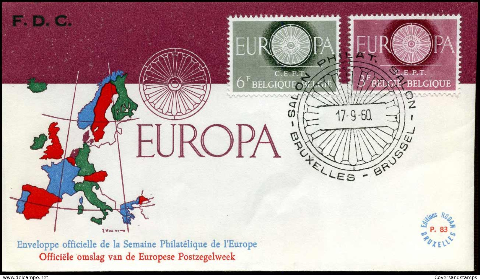 FDC -1150/51 Europa CEPT 1960 - Stempel : Bruxelles/Brussel - 1951-1960
