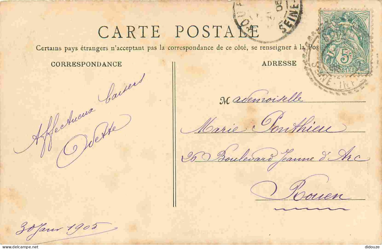 76 - Barentin - Cours D'eau - CPA - Oblitération Ronde De 1905 - Voir Scans Recto-Verso - Barentin