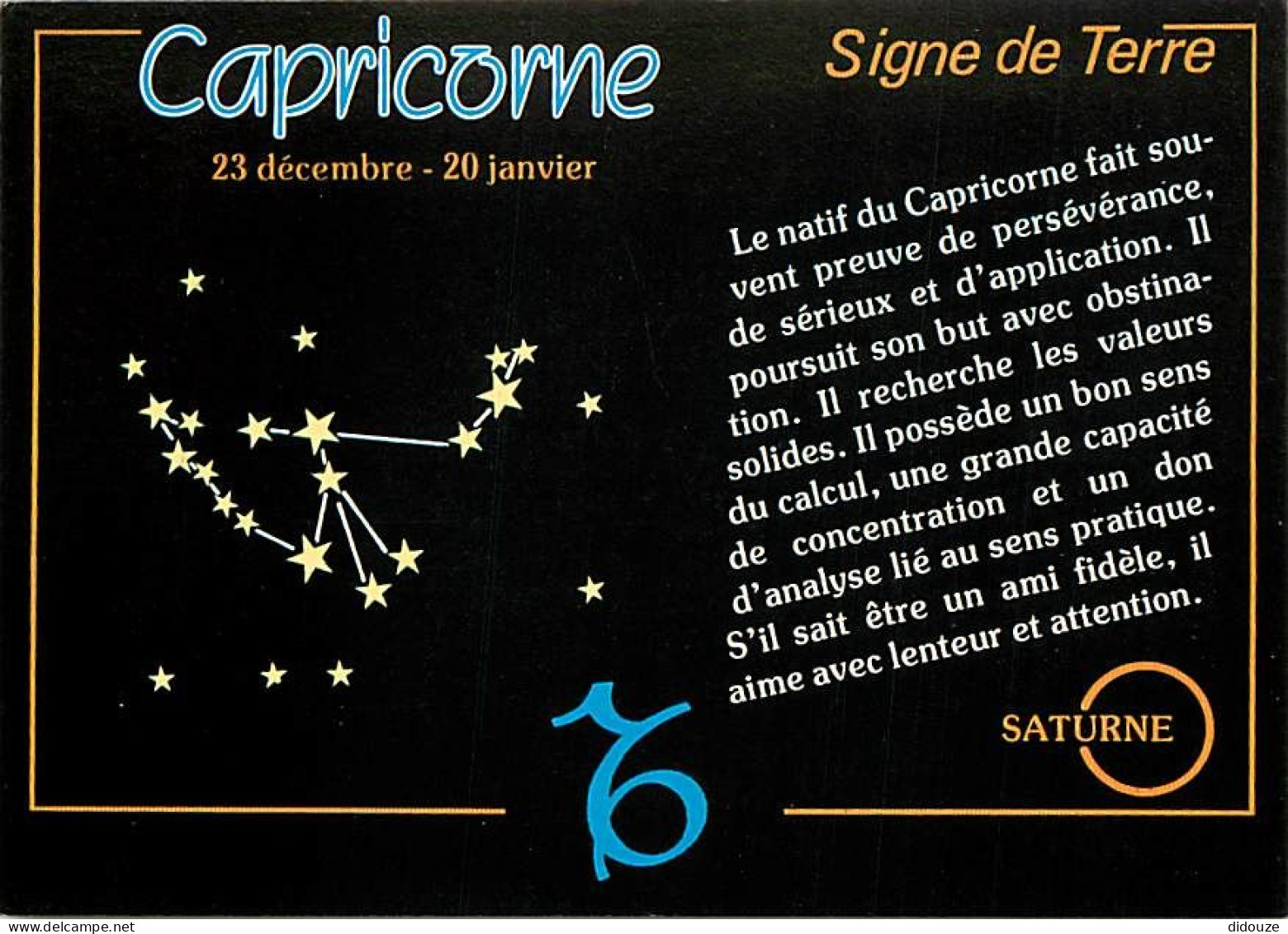 Astrologie - Signe De Feu - Capricorne - CPM - Carte Neuve - Voir Scans Recto-Verso - Astrologie