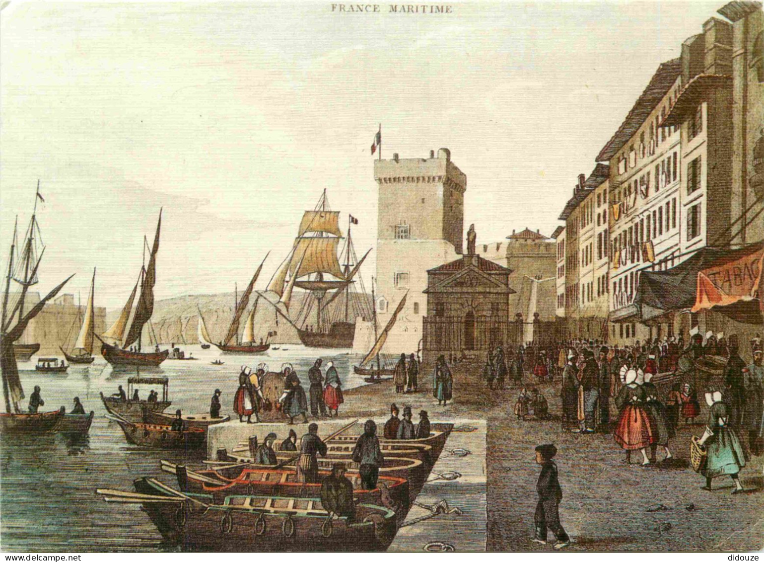 13 - Marseille - Quai Du Port Et Fort Saint Jean - D'après Une Gravure D'époque - Gravure Lithographie Ancienne - CPM -  - Joliette