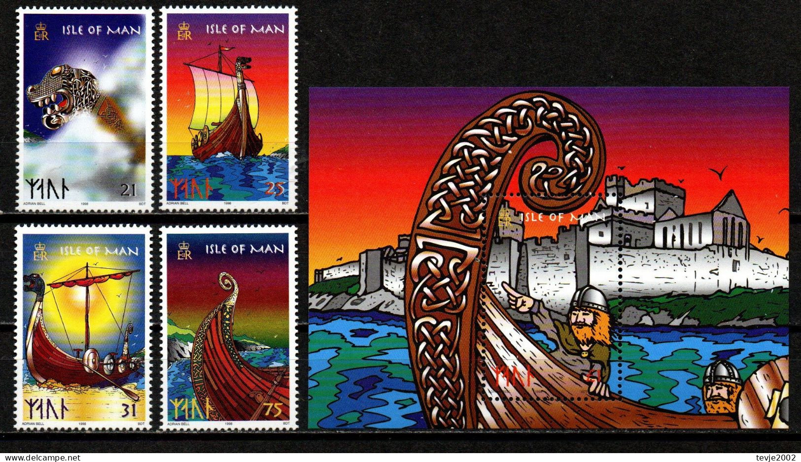 Isle Of Man 1998 - Mi.Nr. 753 - 756 + Block 32 - Postfrisch MNH - Schiffe Ships - Man (Eiland)