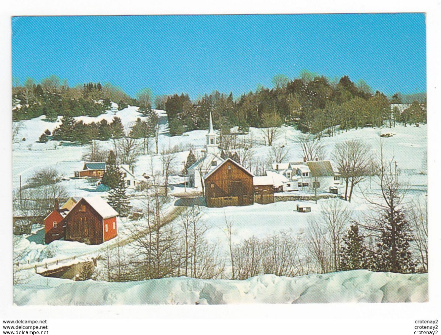 Etats Unis Massachussetts QUAINT NEW ENGLAND Village On A Beautiful Winter Day En 1984 VOIR TIMBRES Ski Hockey Sur Glace - Autres & Non Classés