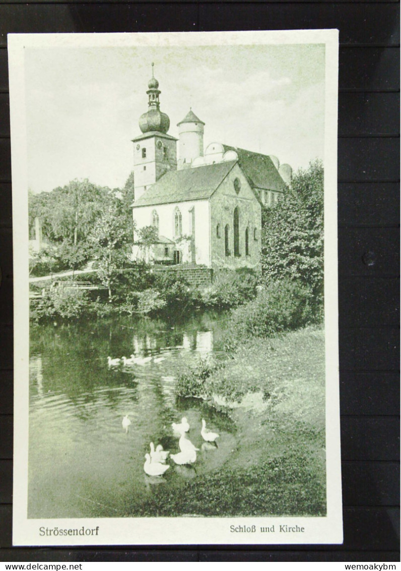 DR:  Ansichtskarte Von Strössendorf, Bayern, Schloß U. Kirche - Nicht Gelaufen, Um 1925 - Lichtenfels