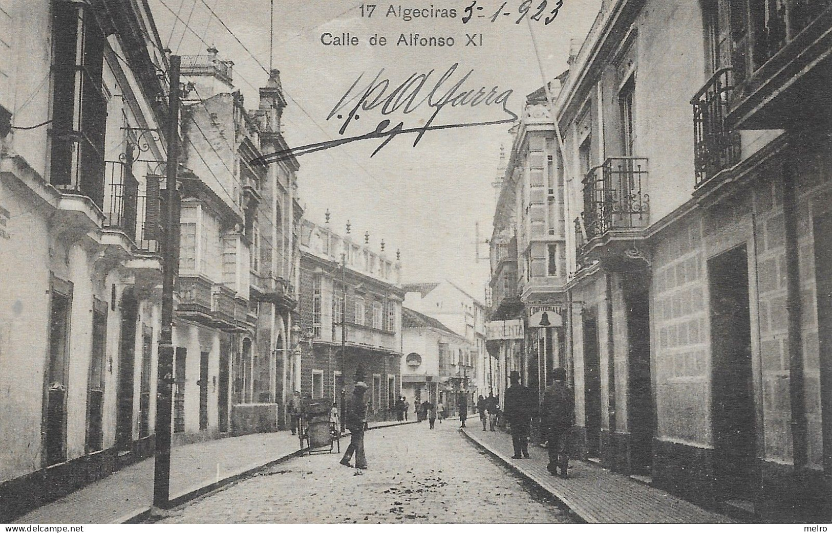 ESPAÑA - Tarjeta Postal - ALGECIRAS -  CALLE ALFONSO Xl -  ( Datado De 5-1-1923) - Cádiz
