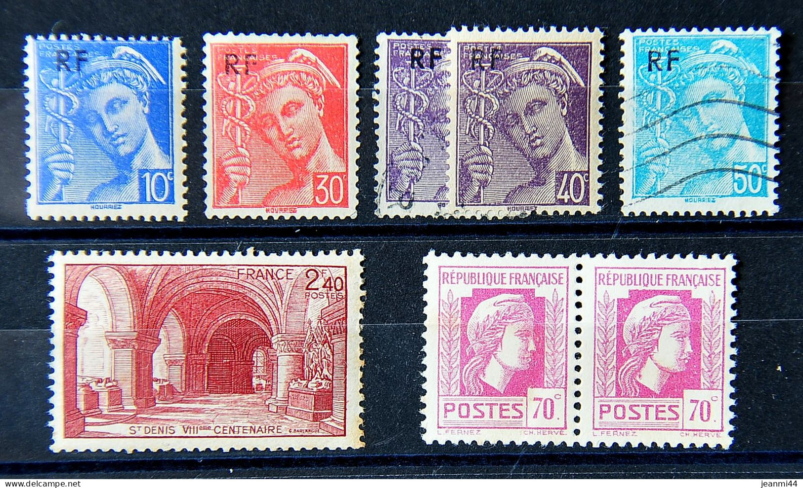 FRANCE 1941/1944 - Petit Lot De 8 Timbres N° 657-658-659-660-661-735 - Oblitérés