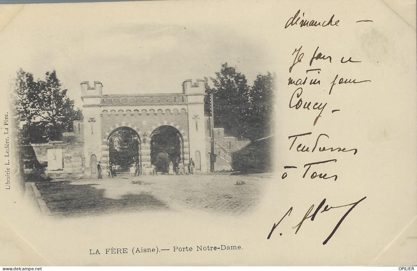 La Fere Porte Notre Dame 1901 Timbre 10 Mouchon - Fere En Tardenois