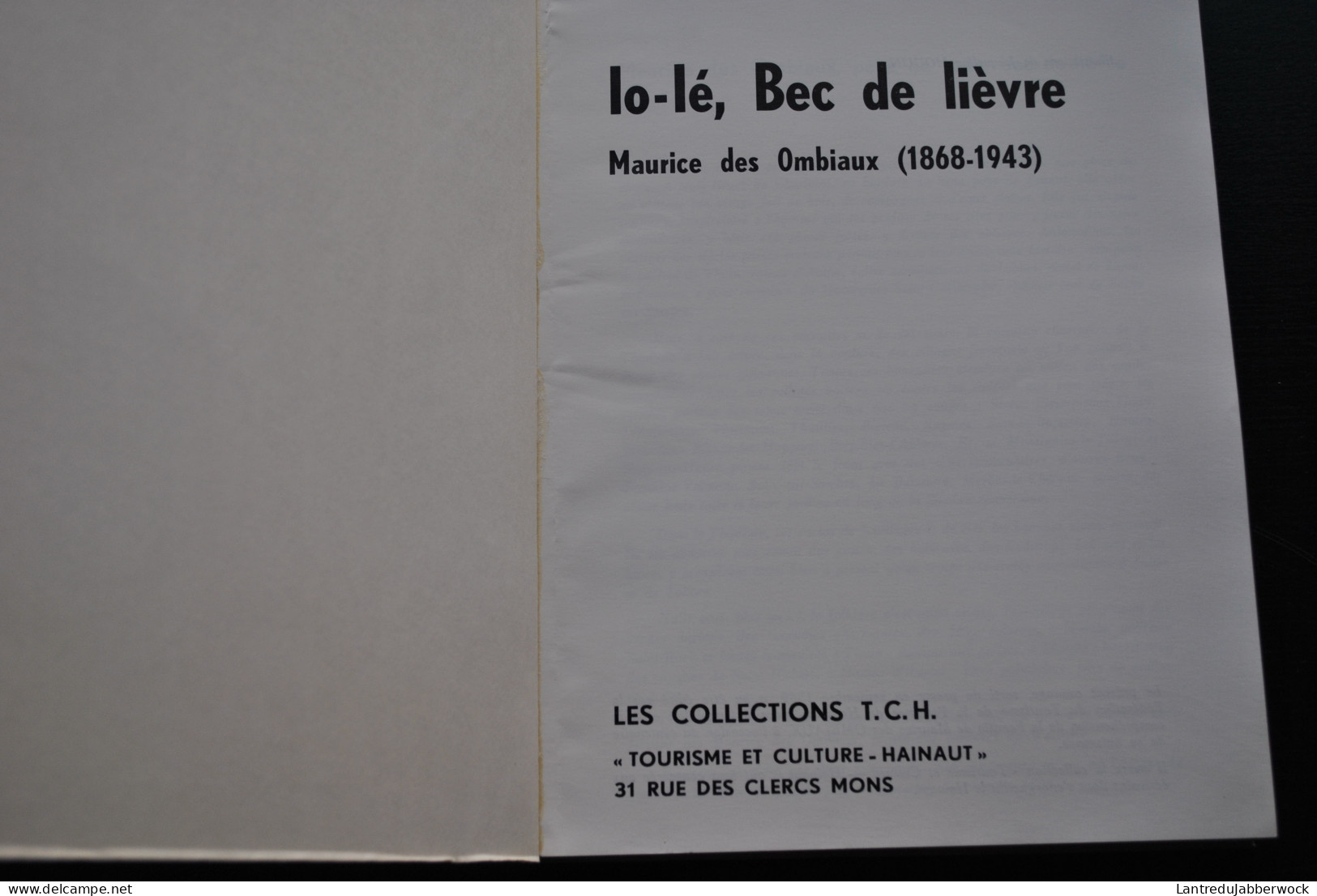 Maurice Des Ombiaux IO-IE BEC DE LIEVRE Illustrations Jacqueline MOULIN Belge Régionaliste Régionalisme Thuin - Belgische Schrijvers