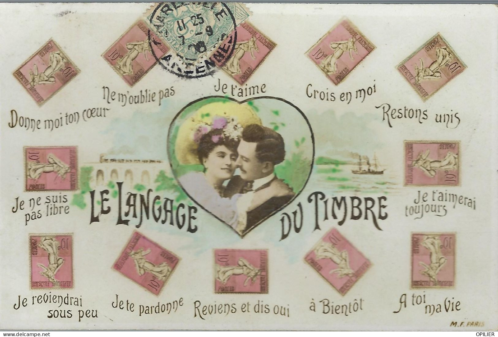 Le Langage Des Timbres  Semeuse 1906 Charleville Ardennes - Stamps (pictures)