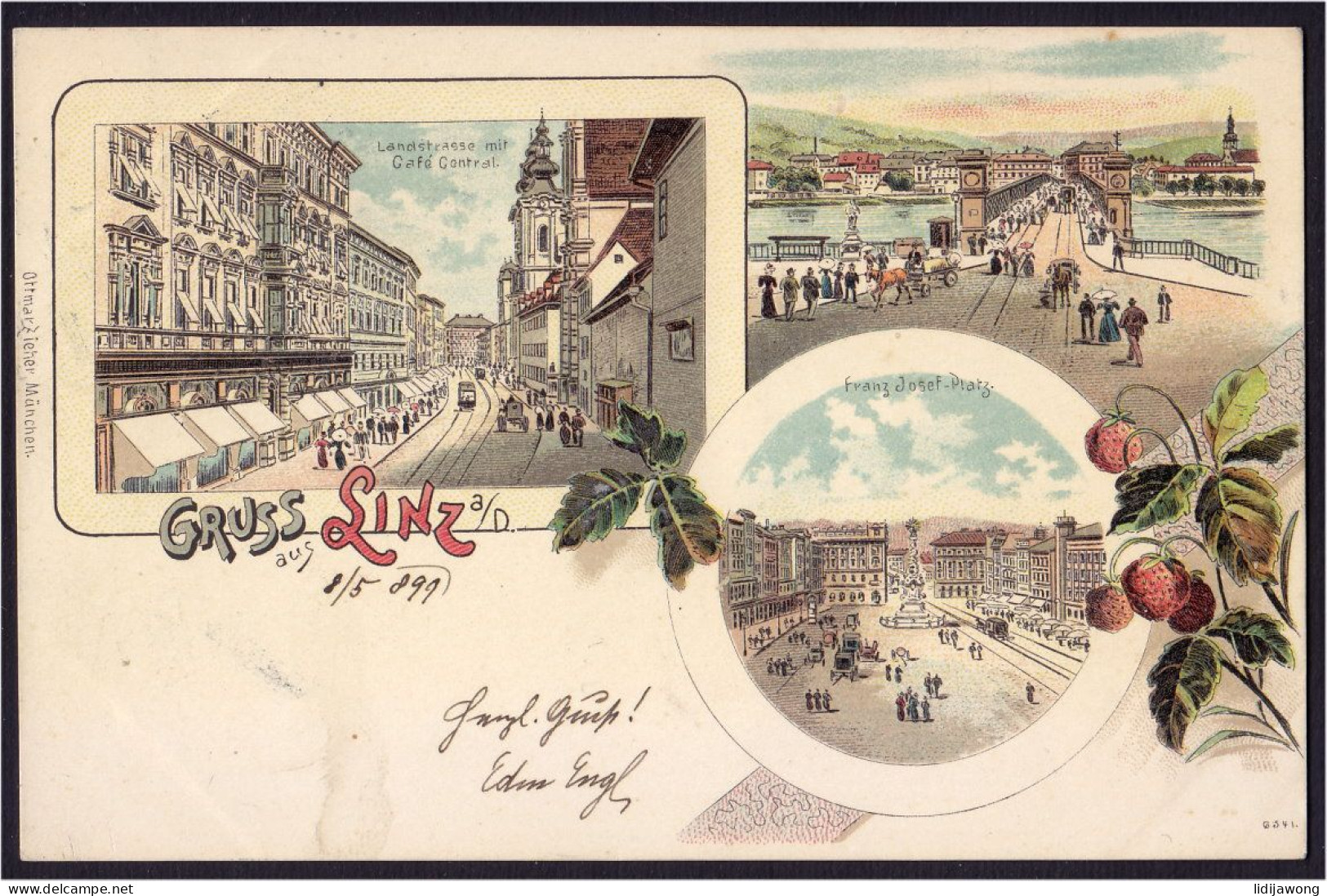 Gruss Aus Linz - Old Postcard 1899 Litho (see Sales Conditions) - Linz