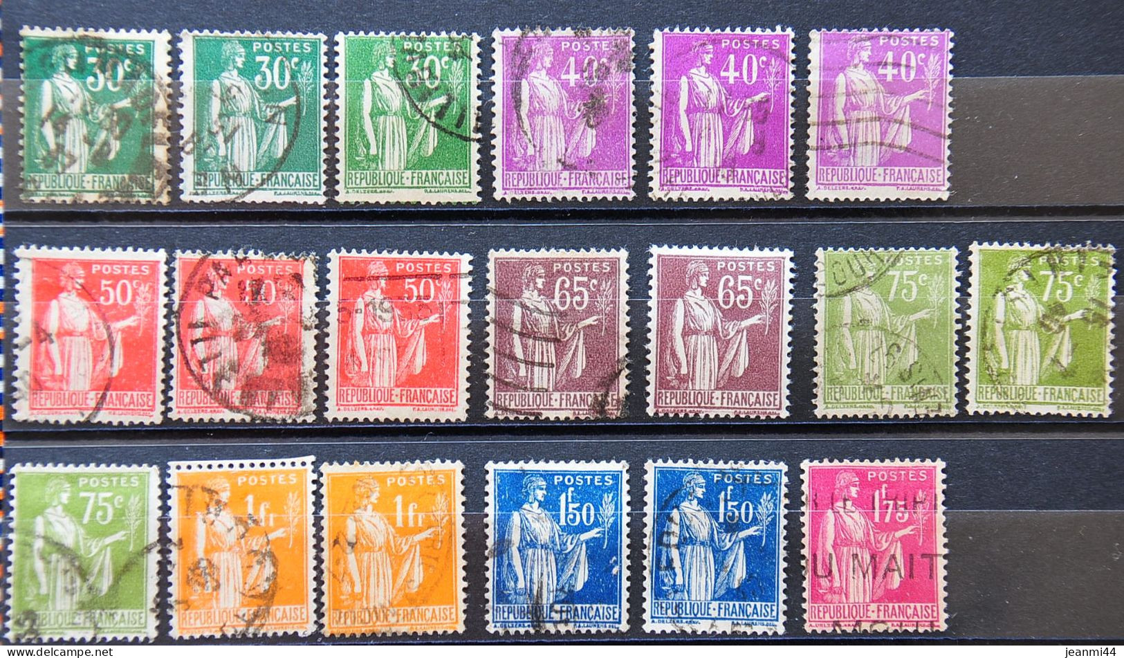 France 1932 - Type Paix - N° 280-281-283-284-284A-286-288-289 Petit Lot De 19 Timbres - 1932-39 Paz