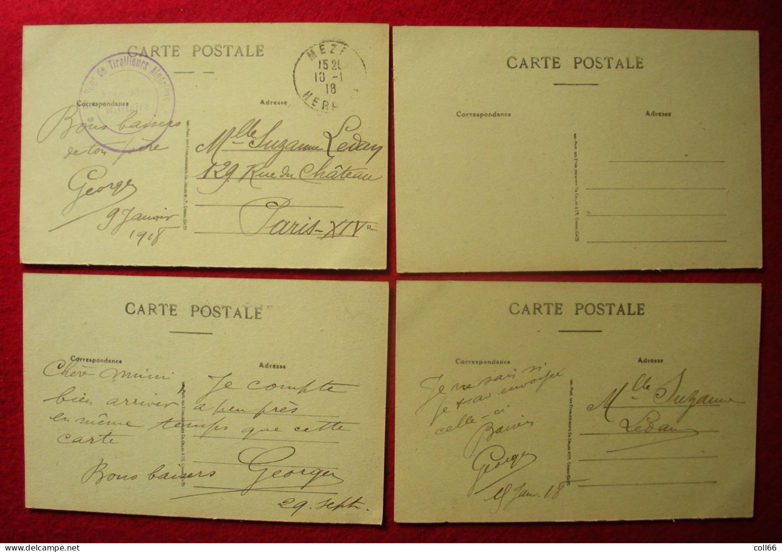34 Mèze 1918-19 Lot de 15 cartes à saisir dont très animée éditeur BD  Ets Collas Cognac dos scanné