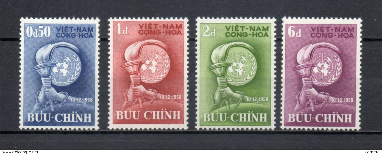 VIETNAM DU SUD   N° 98 à 101   NEUFS SANS CHARNIERE COTE 3.50€     DROITS DE L'HOMME - Vietnam