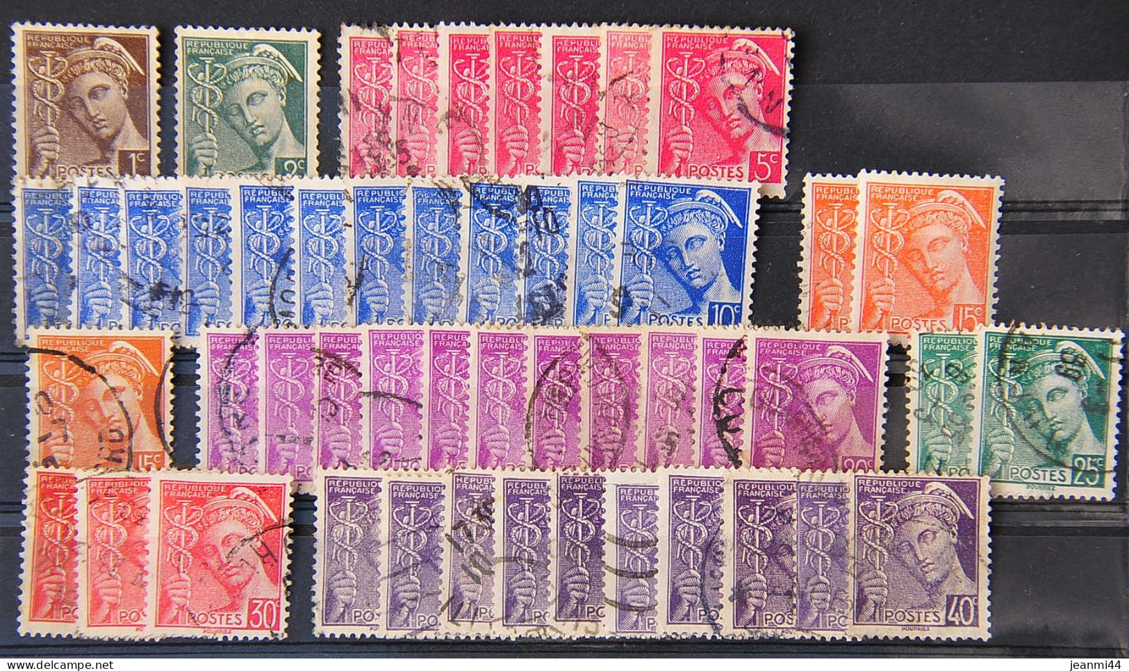 France 1938 - Type Mercure Lot De 86 Timbres N° 404-405-406-407-408-409-410-411-412-413-414A-414B-415-416-538 - 1938-42 Mercurius