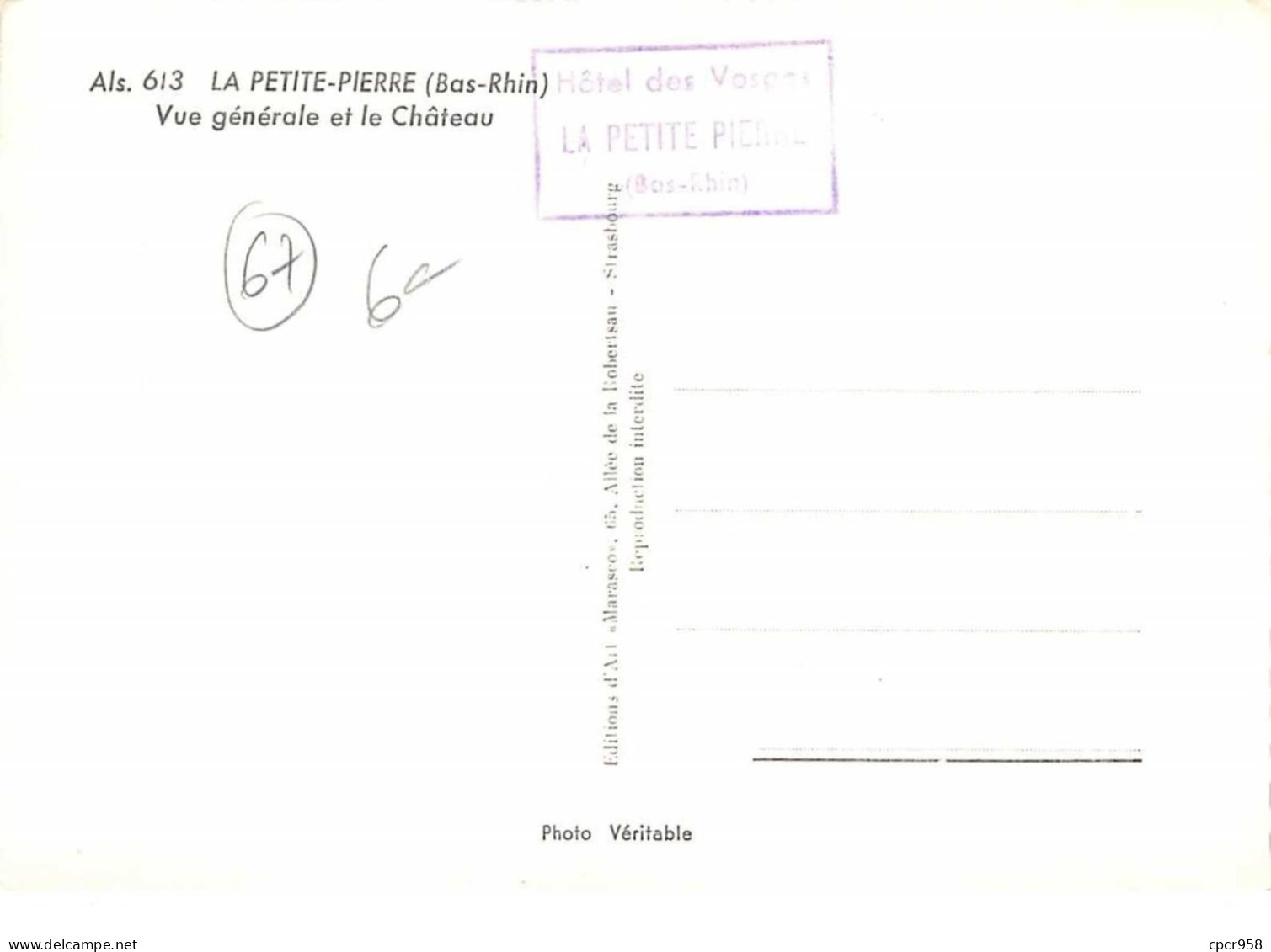 67  . N°101984. Cpsm .10x15 Cm  .la Petite Pierre .vue Generale Et Le Chateau . - La Petite Pierre