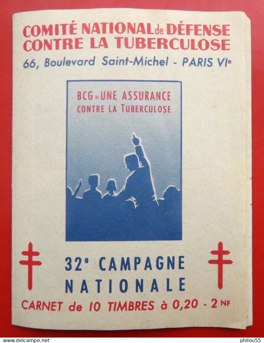 Carnet De Timbres CNDCT 1962 1963 20 Cts - Antituberculeux