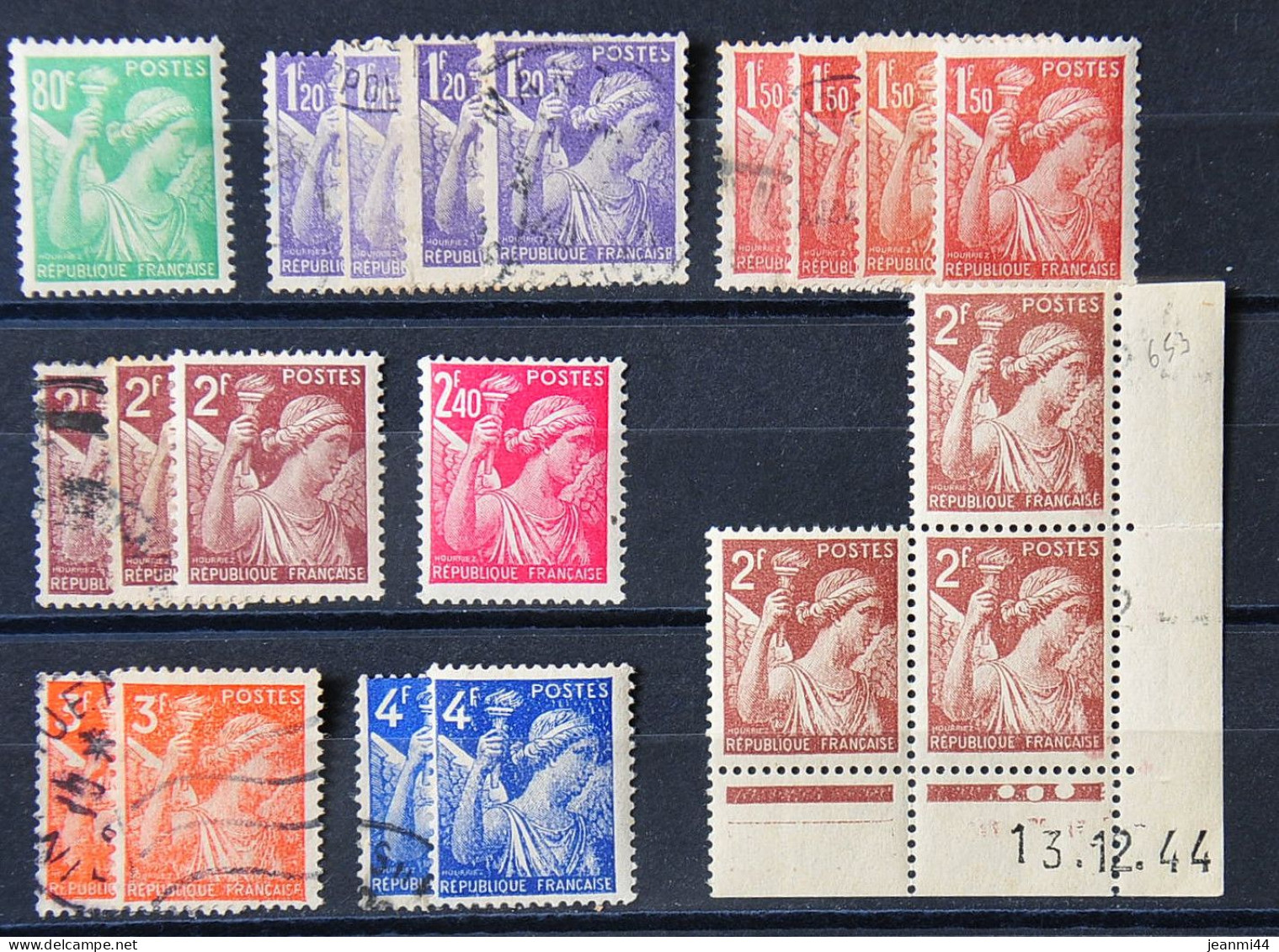 France 1939 - Type IRIS N° 431 - 432 - 433 - 434 - 435 - Lot De 25 Timbres - 1939-44 Iris