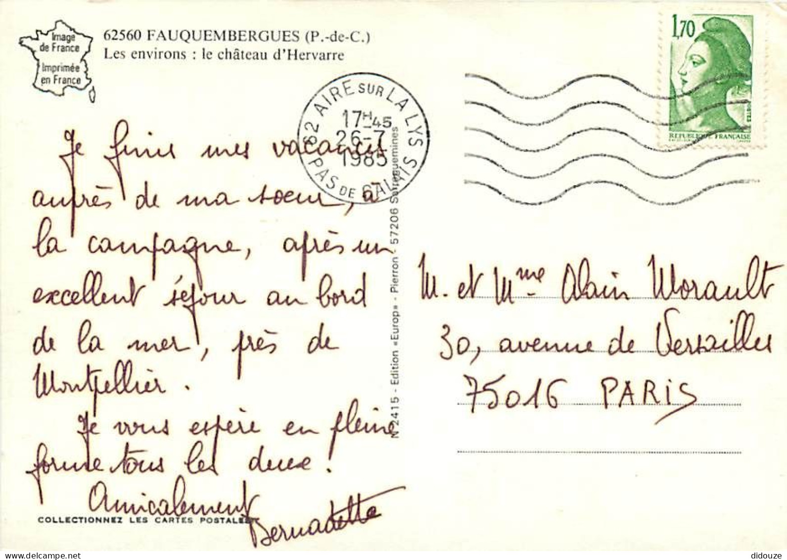 62 - Fauquembergues - Les Environs : Le Château D'Hervarre - CPM - Voir Scans Recto-Verso - Fauquembergues