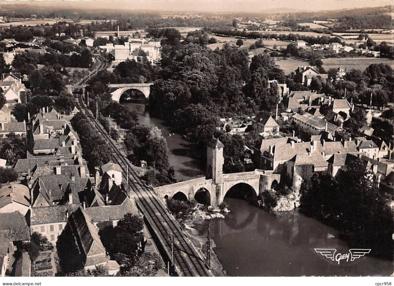 64 - ORTHEZ - SAN23604 - Vue Aérienne Du Pont Vieux Sur La Gave Du Pau - CPSM 15X10,5 Cm - Orthez