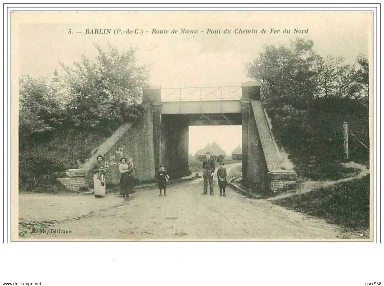 62.BARLIN.ROUTE DE NOEUX.PONT DU CHEMIN DE FER DU NORD - Barlin