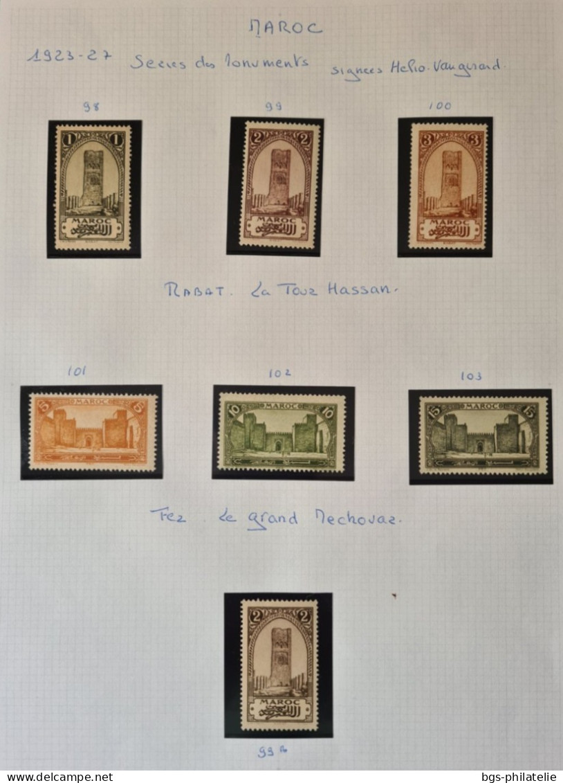 Collection de timbres du Maroc.