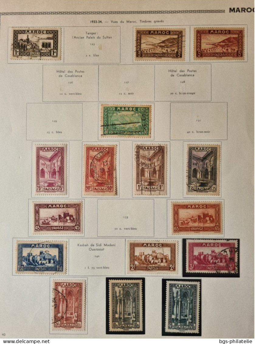 Collection de timbres du Maroc.