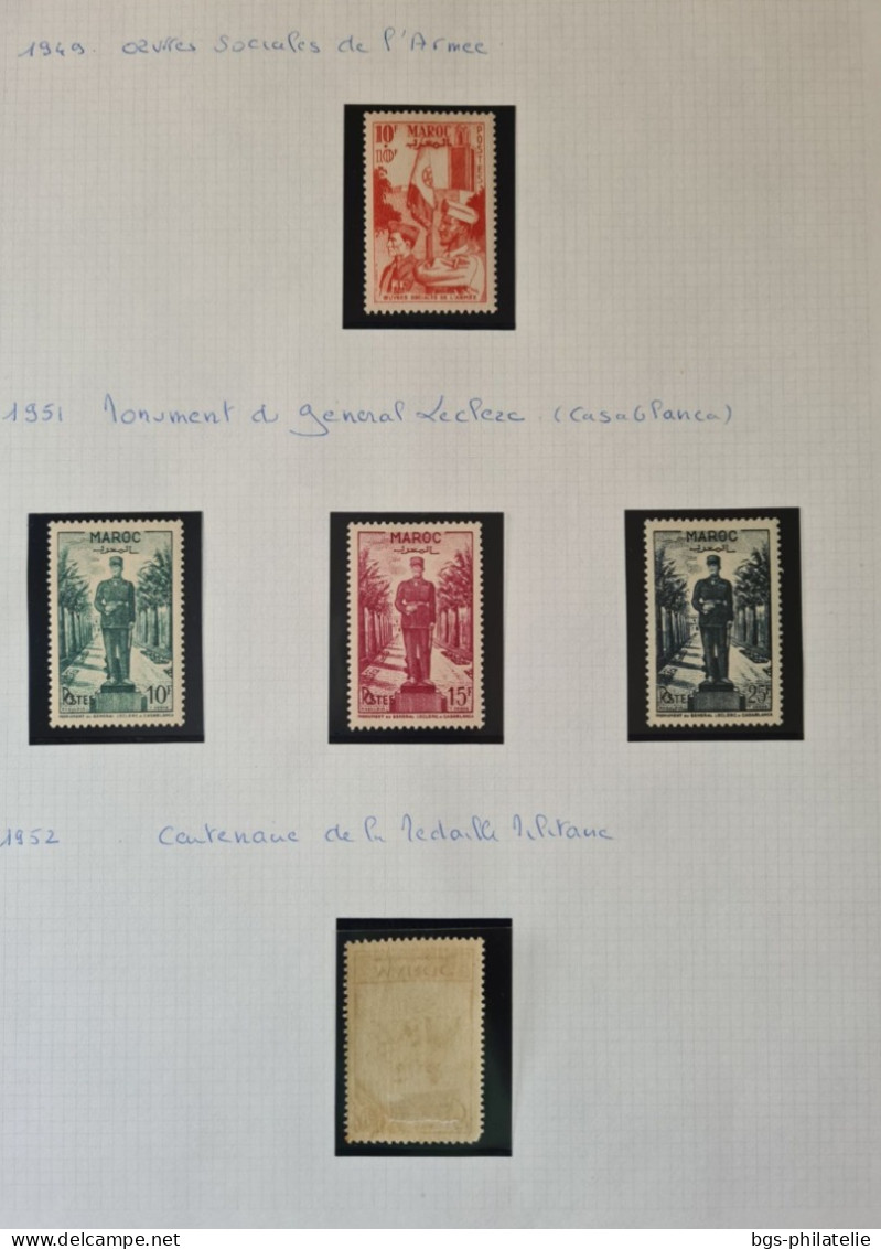 Collection de timbres du Maroc.