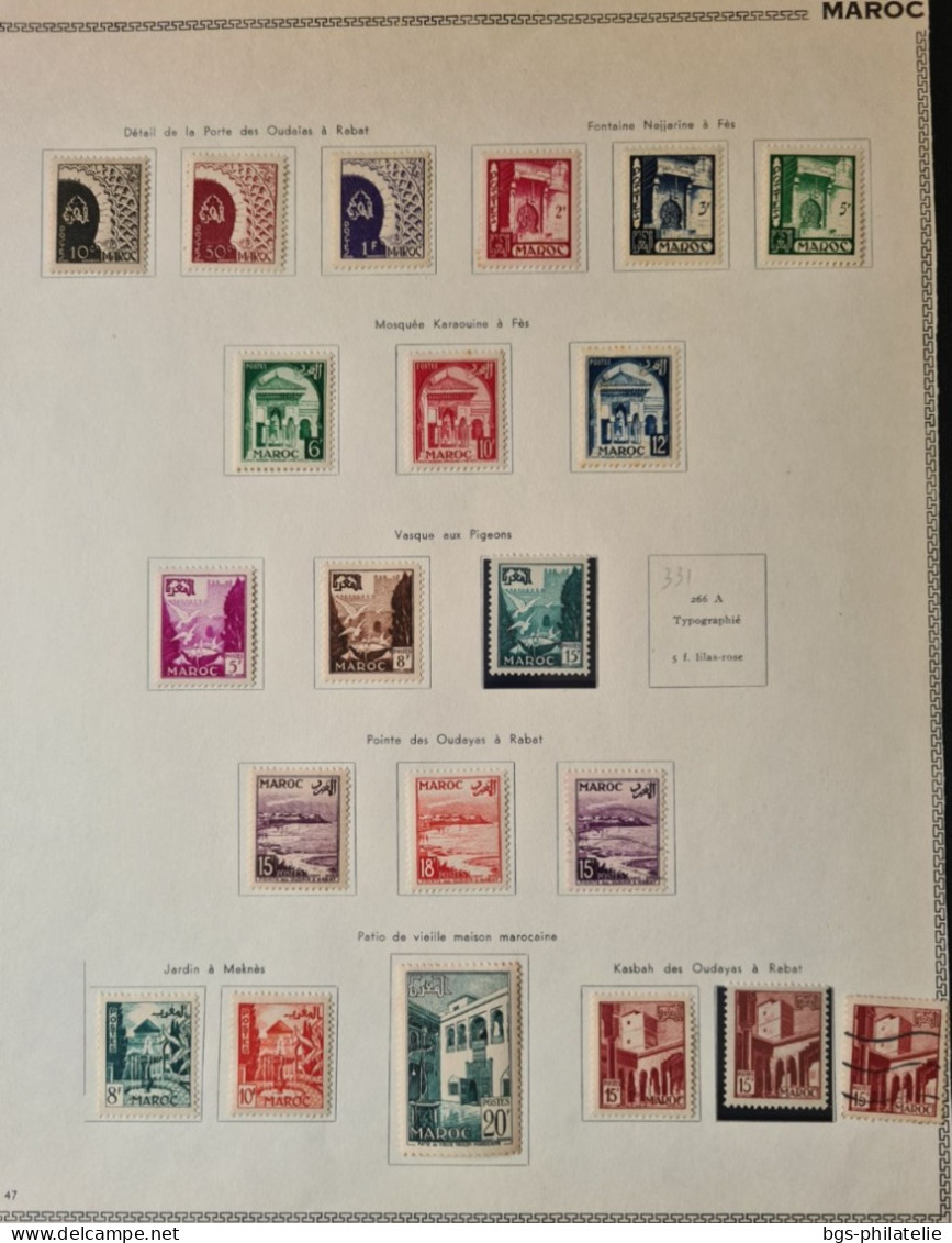 Collection de timbres du Maroc.