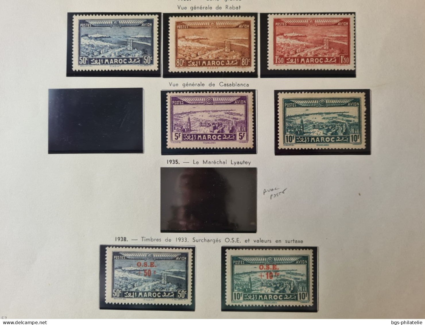 Collection de timbres du Maroc.