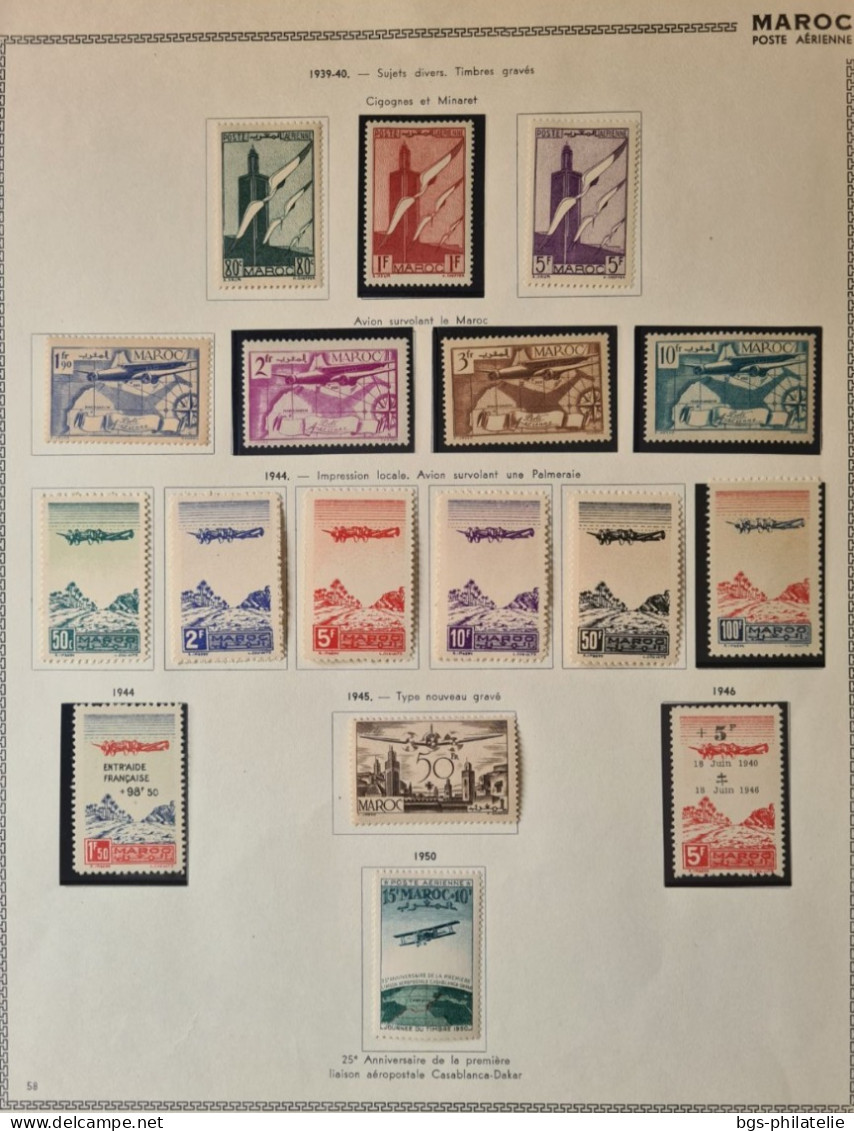 Collection de timbres du Maroc.