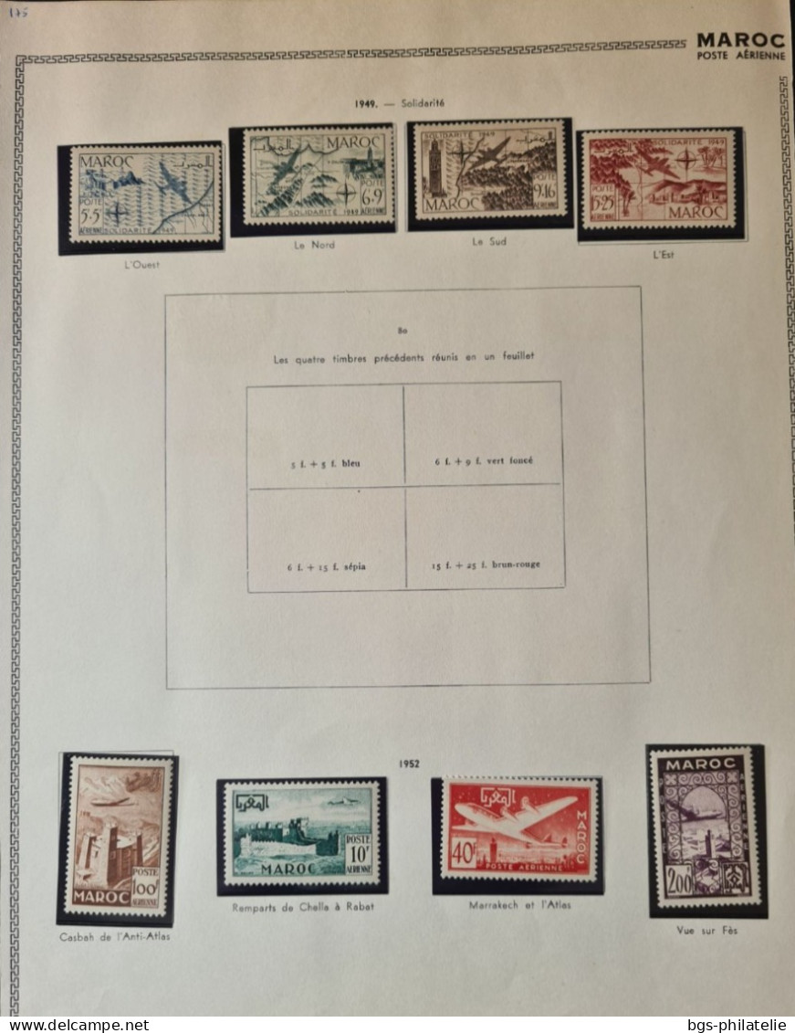 Collection de timbres du Maroc.