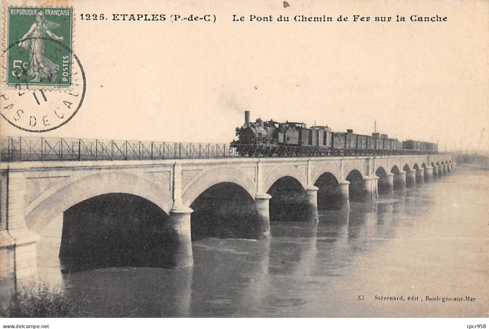 62 - ETAPLES - SAN24518 - Le Pont Du Chemin De Fer Sur La Canche - Train - Etaples