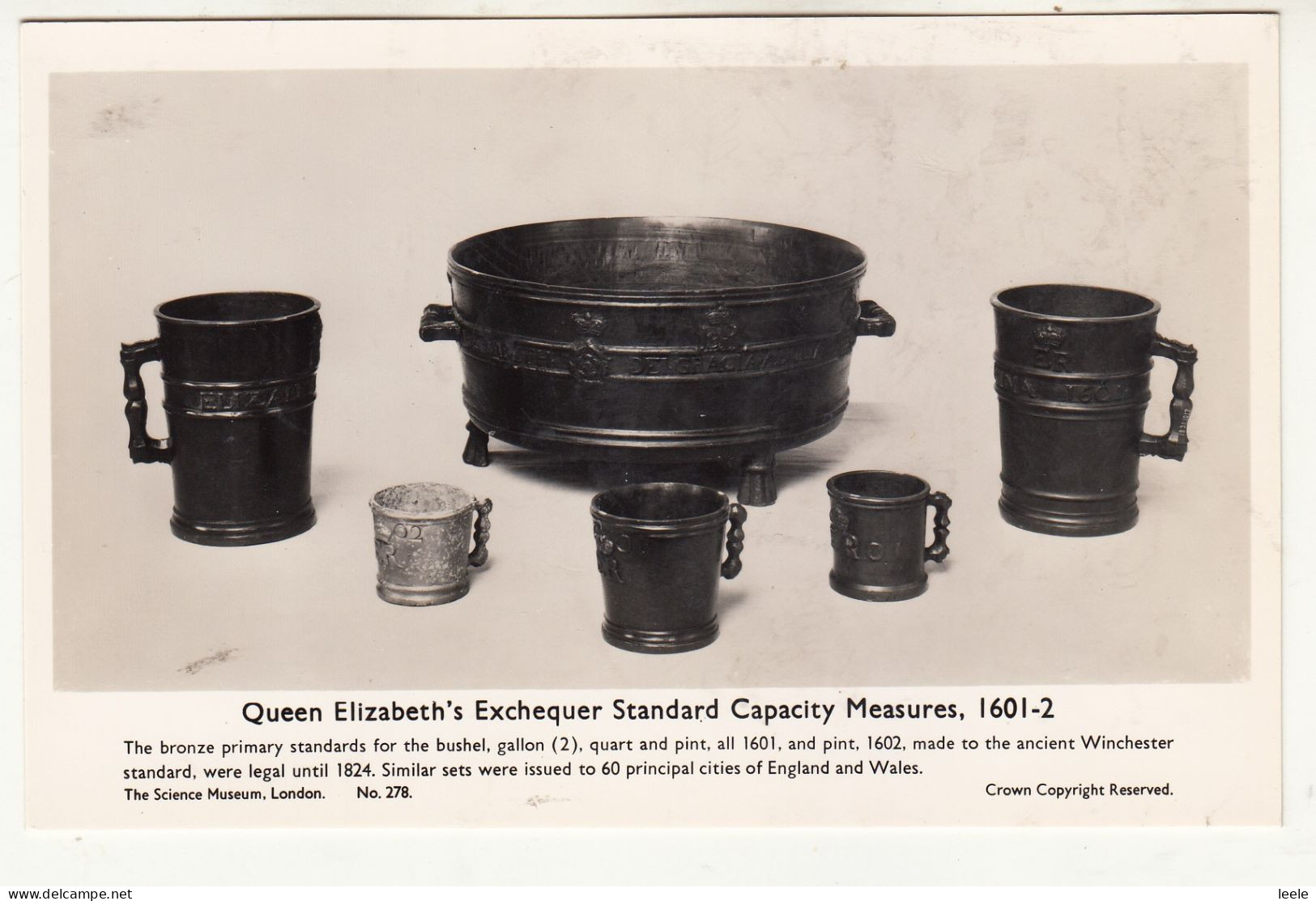 DD37. Vintage Postcard. Queen Elizabeth's I Exchequer Standard Capacity Measures. - Museen