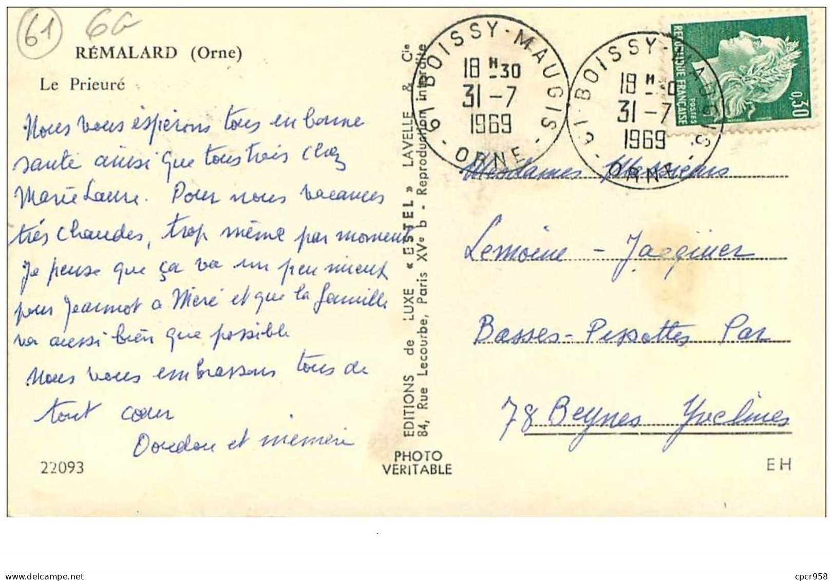 61 .n°34565.rémalard.le Prieuré. Cpsm 14 X 9 Cm . - Remalard