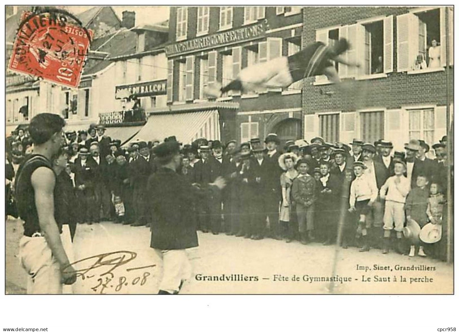 60.GRANDVILLIERS.n°113.FETE DE GYMNASTIQUE.LE SAUT A LA PERCHE.RARE - Grandvilliers