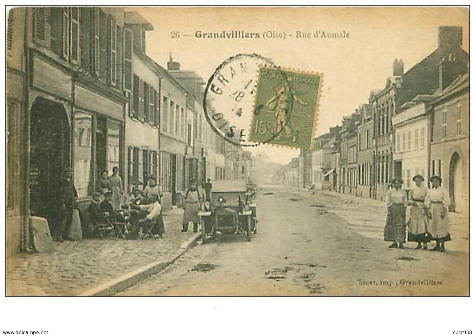 60.GRANDVILLIERS.n°3868.RUE D'AUMALE.CACHET ETOILE ROUGE? - Grandvilliers