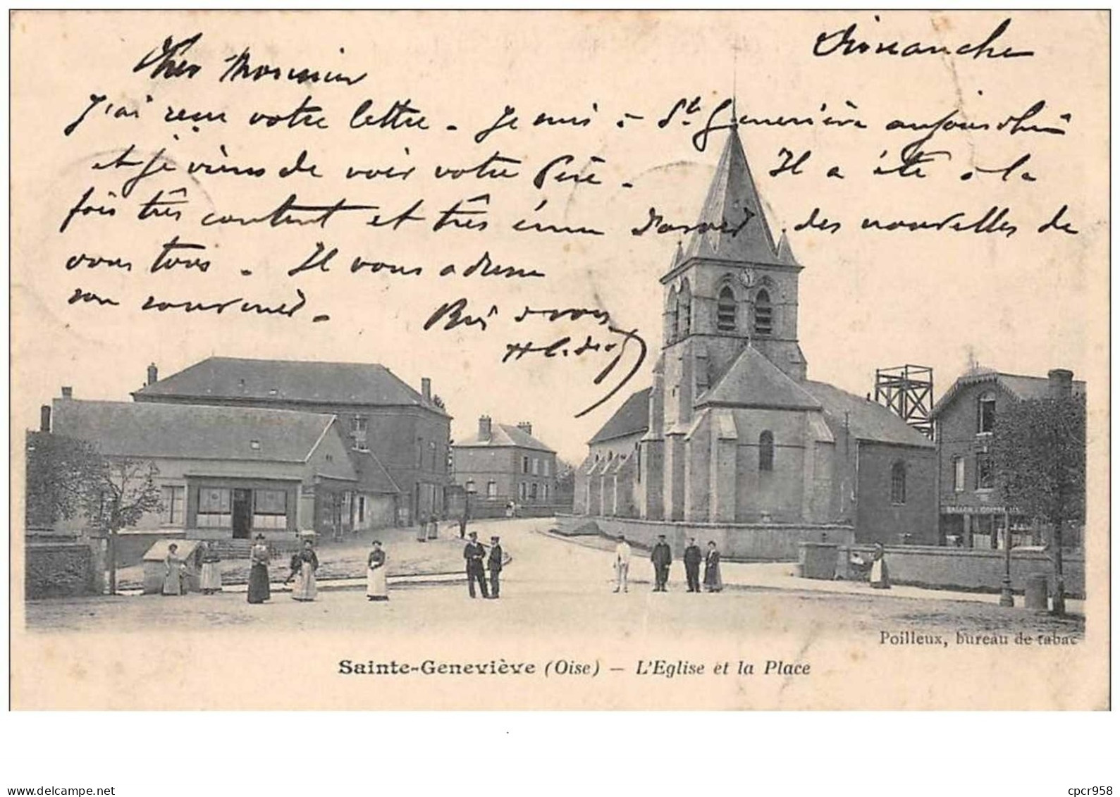 60 . N°45883 . Sainte Genevieve . L Eglise Et La Place - Sainte-Geneviève