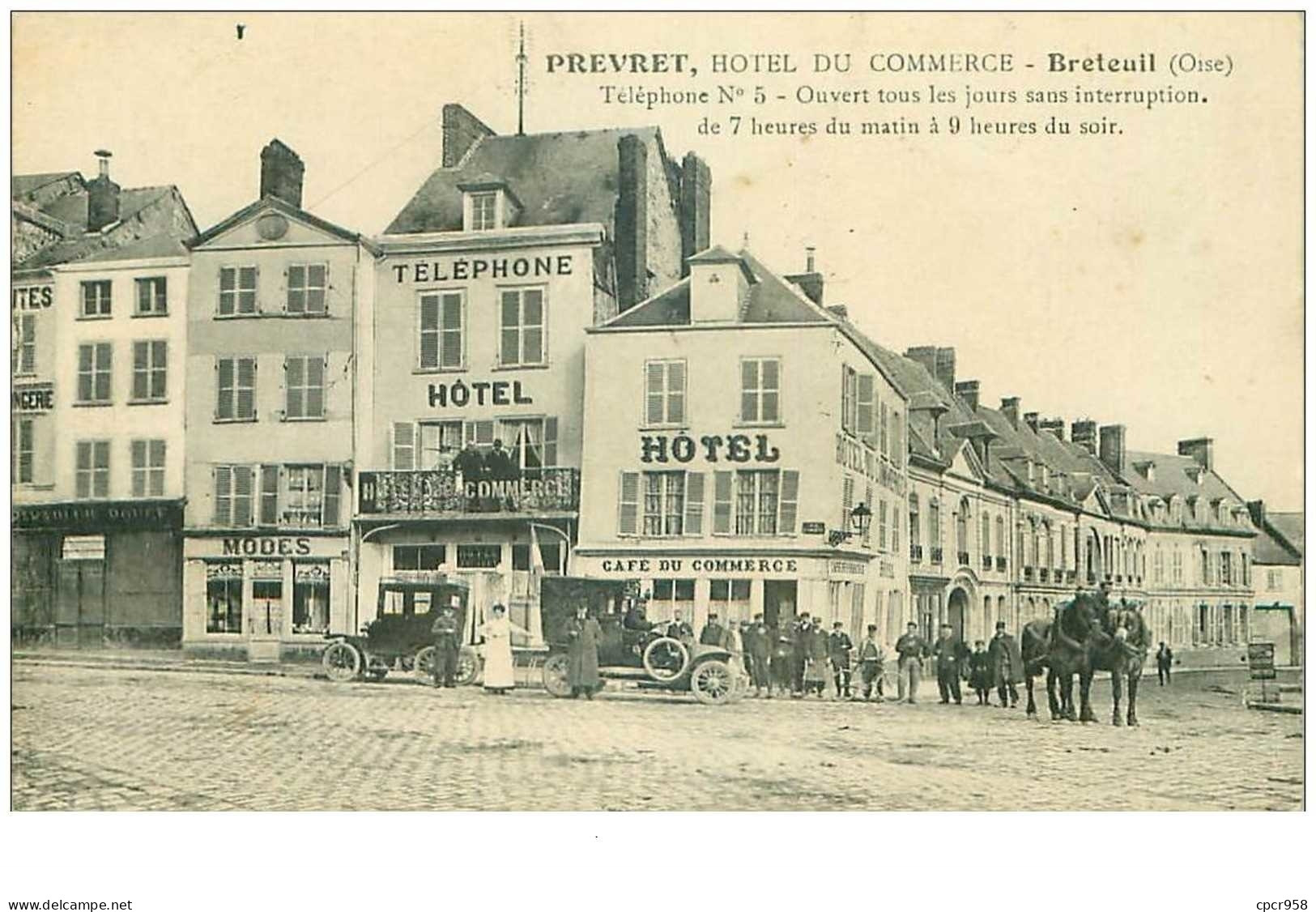 60.BETEUIL.n°26743.PREVERT,HOTEL DU COMMERCE - Breteuil