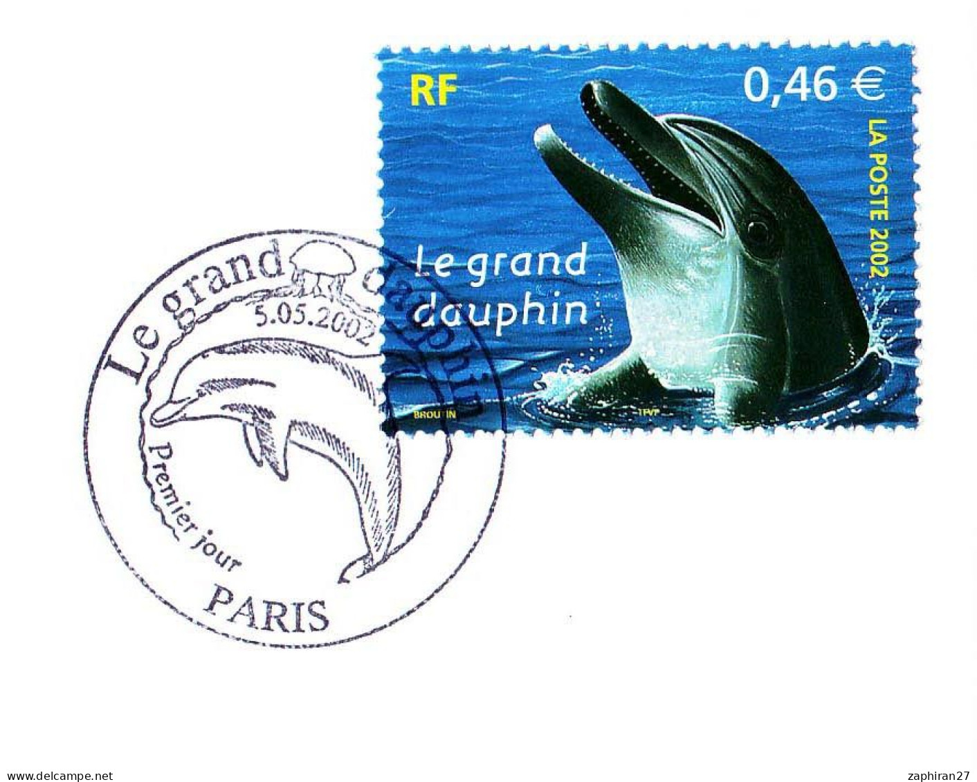 CAT MAMMIFERES MARINS : LE GRAND DAUPHIN  (5-5-2002)  #545# - Dolfijnen