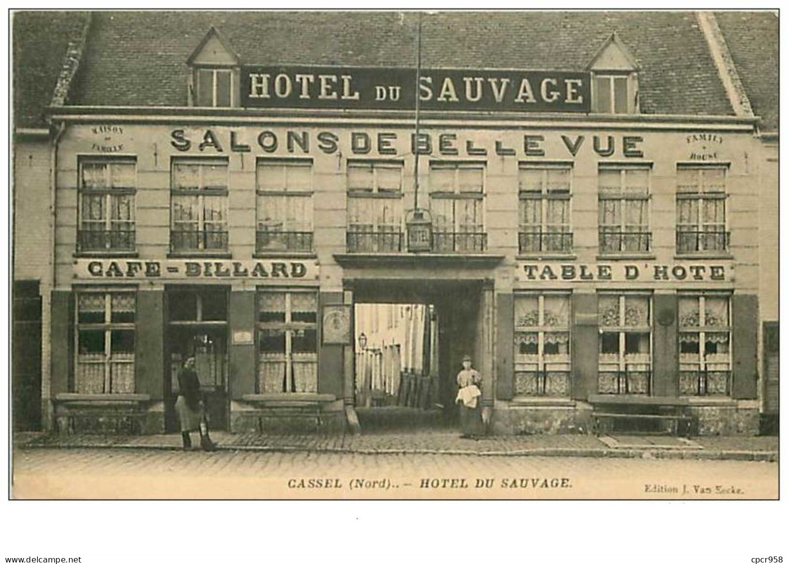 59.CASSEL.n°24.HOTEL DU SAUVAGE.TABLE D'HOTE.CAFE-BILLARD - Cassel
