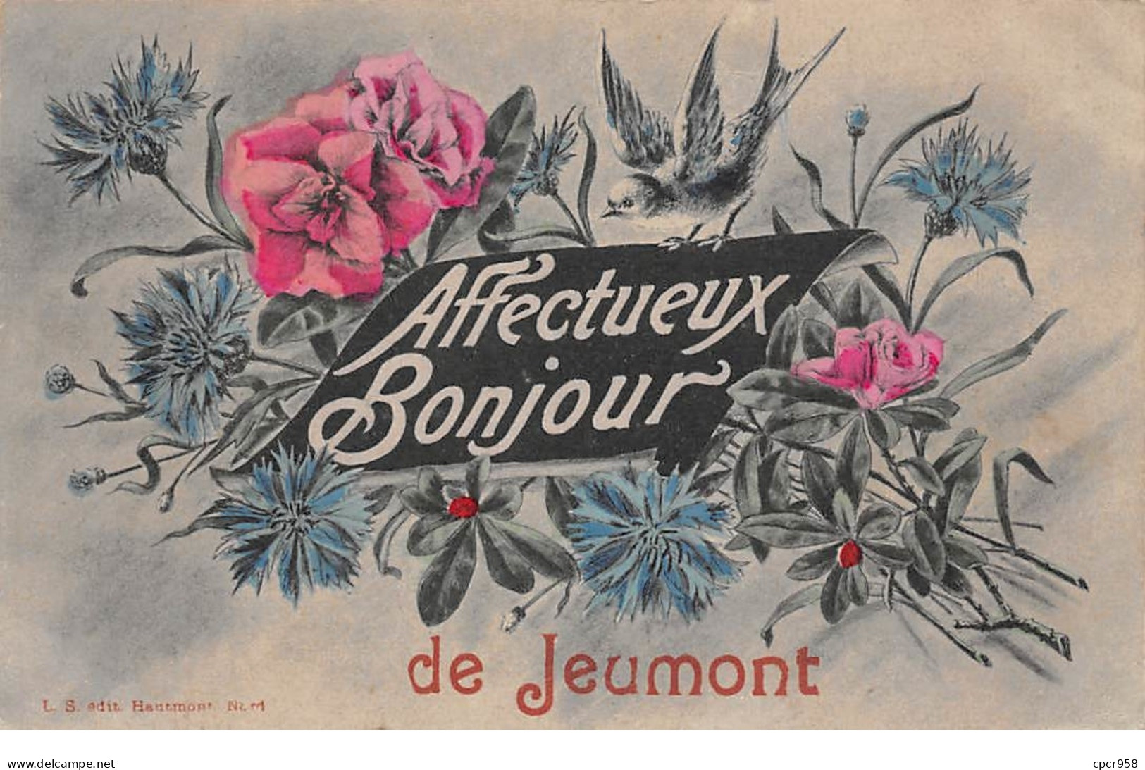 59 .n°108618 . Jeumont . Affectueux Bonjour .fleurs . - Jeumont