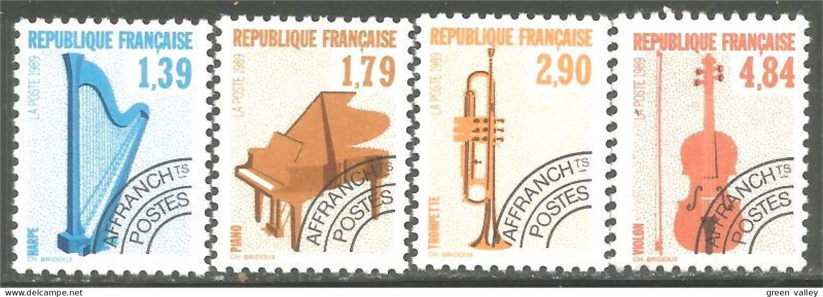 330 France Yv 202-205 Music Musique Piano Trompette Violon Violin Préoblitéré Precancel MNH ** Neuf SC (74b) - Música